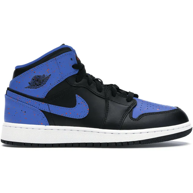 Jordan 1 Mid Royal Paint Splatter (GS) (554725-048)