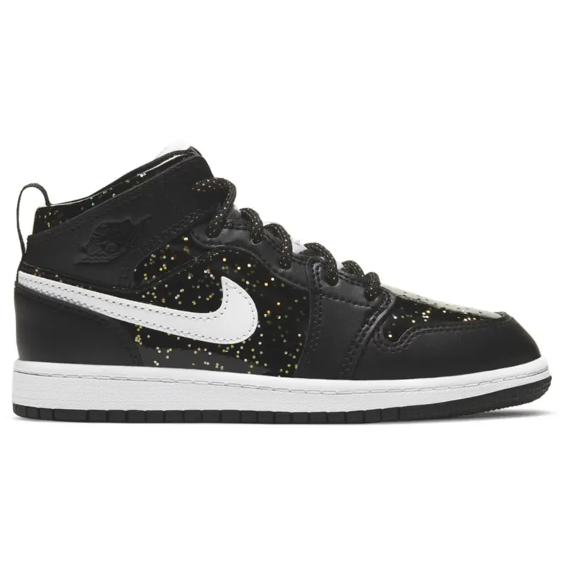 Jordan 1 Mid SE Black Glitter (PS) (AV5173-001)