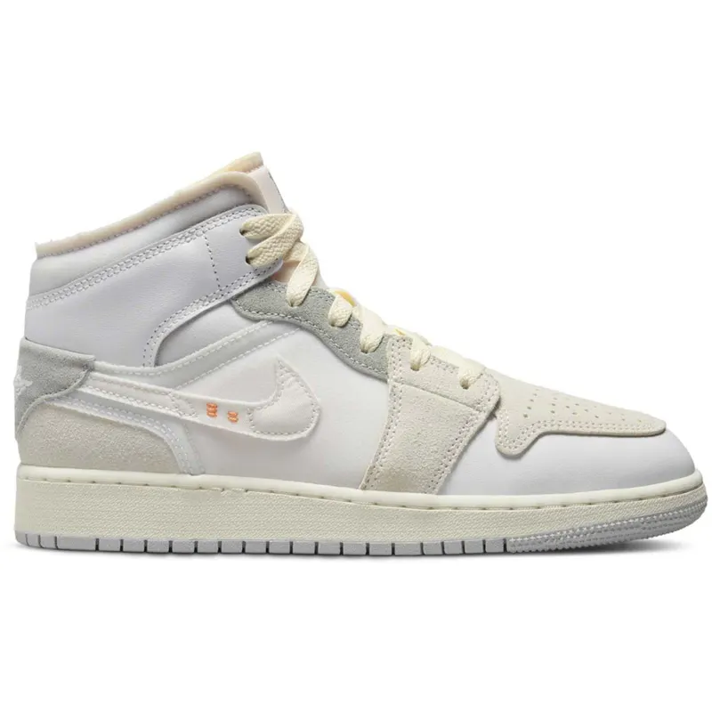 Jordan 1 Mid SE Craft Inside Out White Grey (GS) (DQ3726-100)