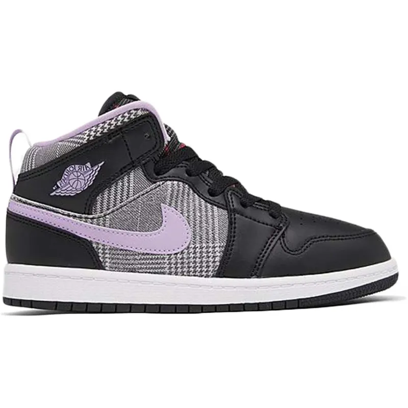 Jordan 1 Mid Houndstooth (PS) (DC7227-015)