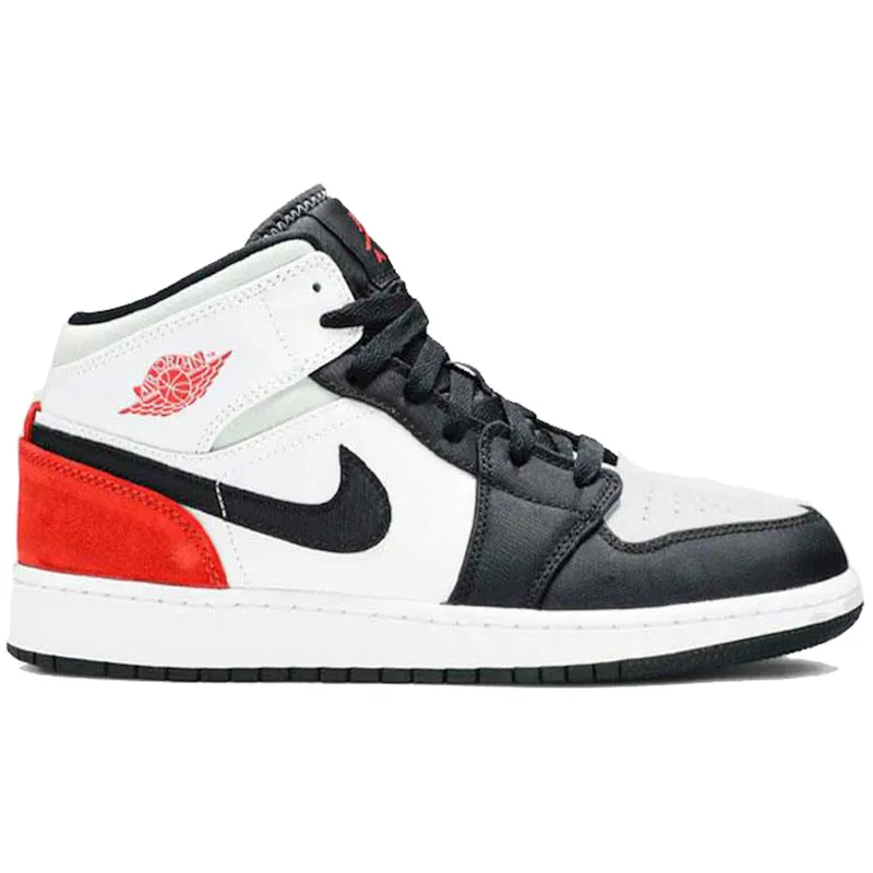 Jordan 1 Mid SE White Black Red Spruce (PS) (BQ6932-100)