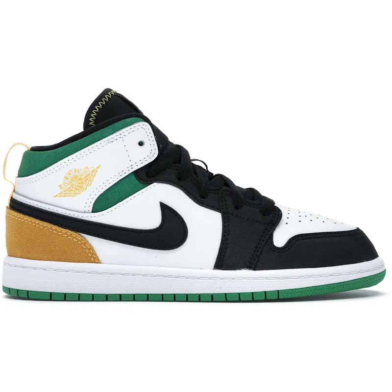 Jordan 1 Mid SE White Laser Orange Lucky Green (PS) (BQ6932-101)