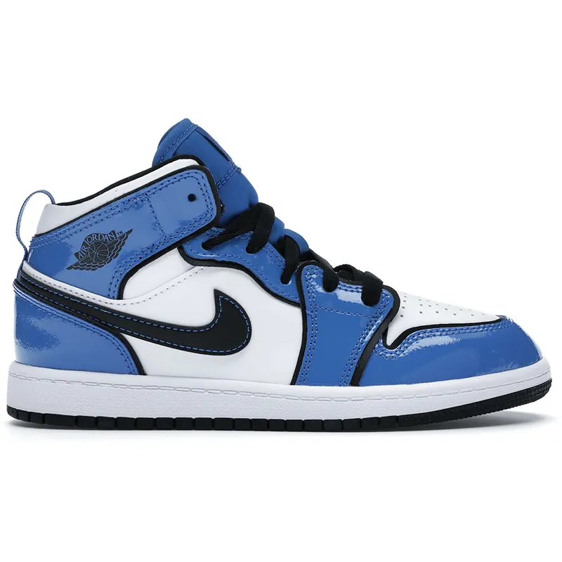 Jordan 1 Mid Signal Blue (PS) (BQ6932-402)