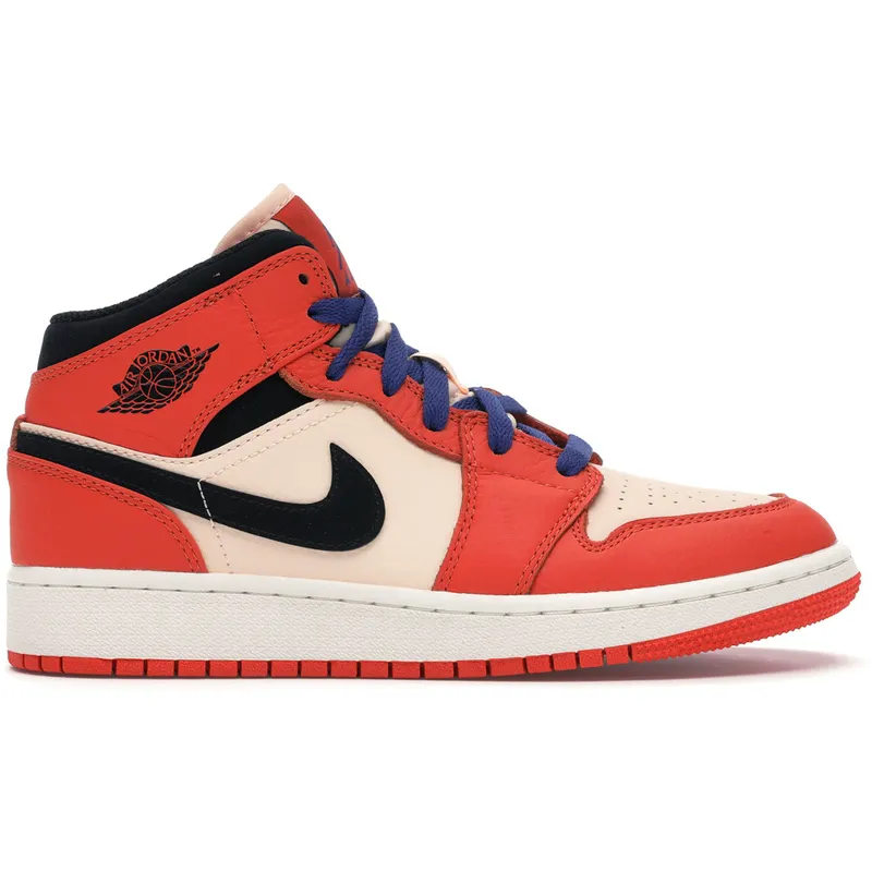 Jordan 1 Mid Team Orange Black (GS) (BQ6931-800)