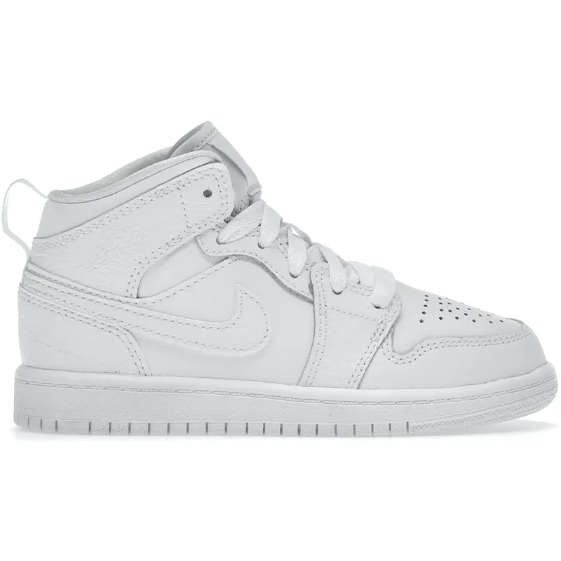 Jordan 1 Mid Triple White (2021) (PS) (640734-130)