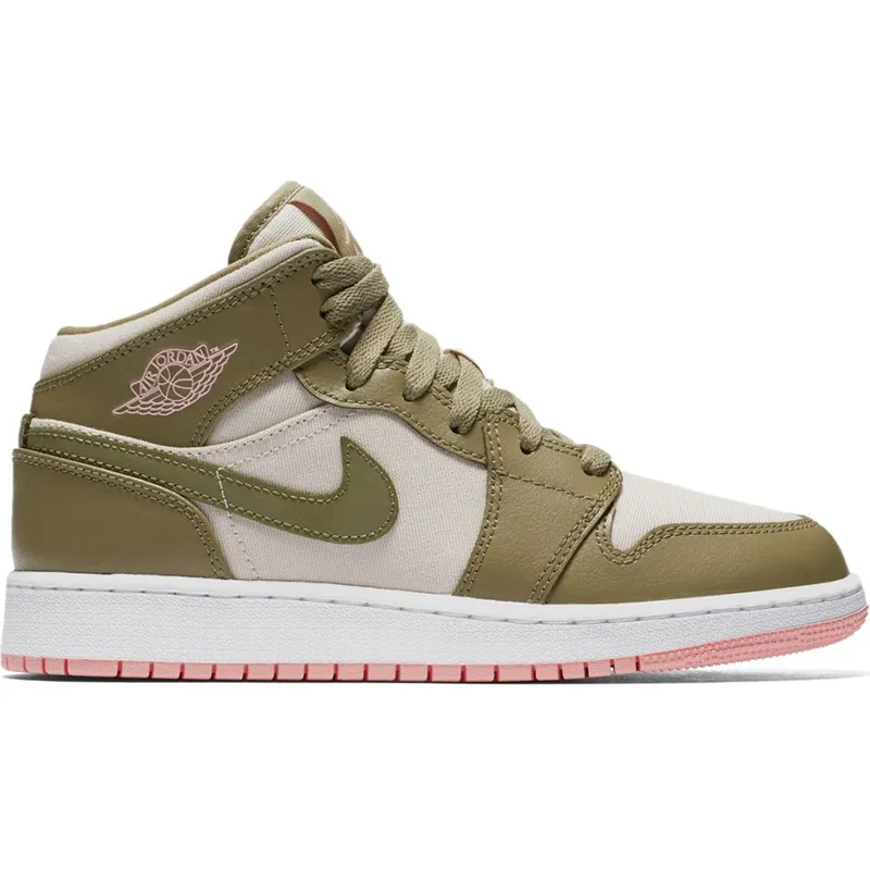 Jordan 1 Mid Trooper Bleached Coral (GS) (555112-225)