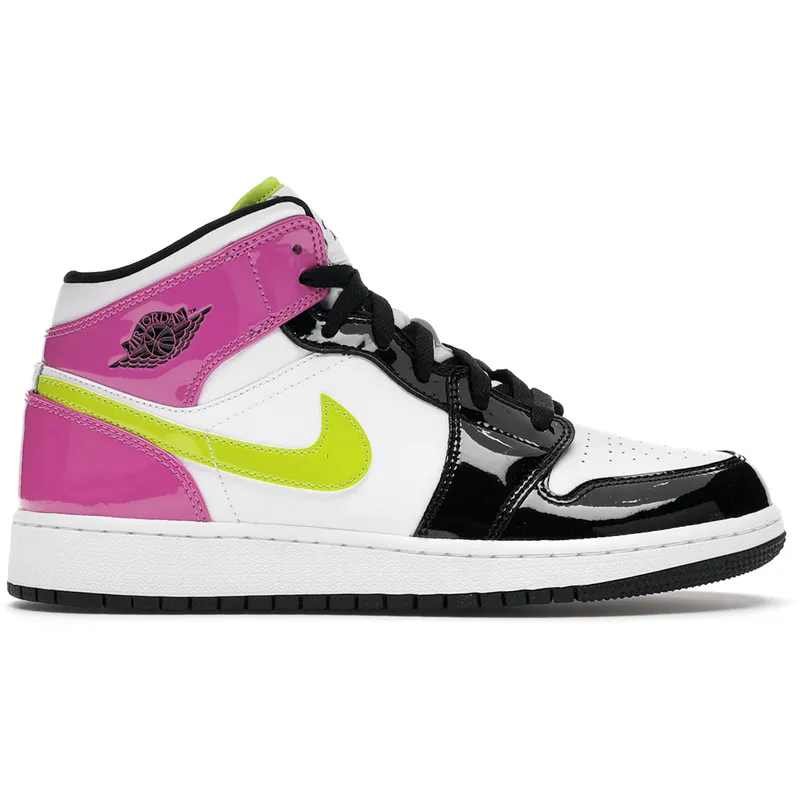 Jordan 1 Mid White Black Cyber Pink (GS) (CZ9835-100)