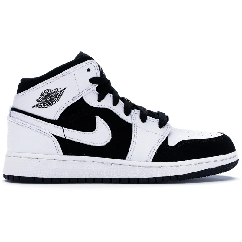 Jordan 1 Mid White Black (GS) (554725-113)