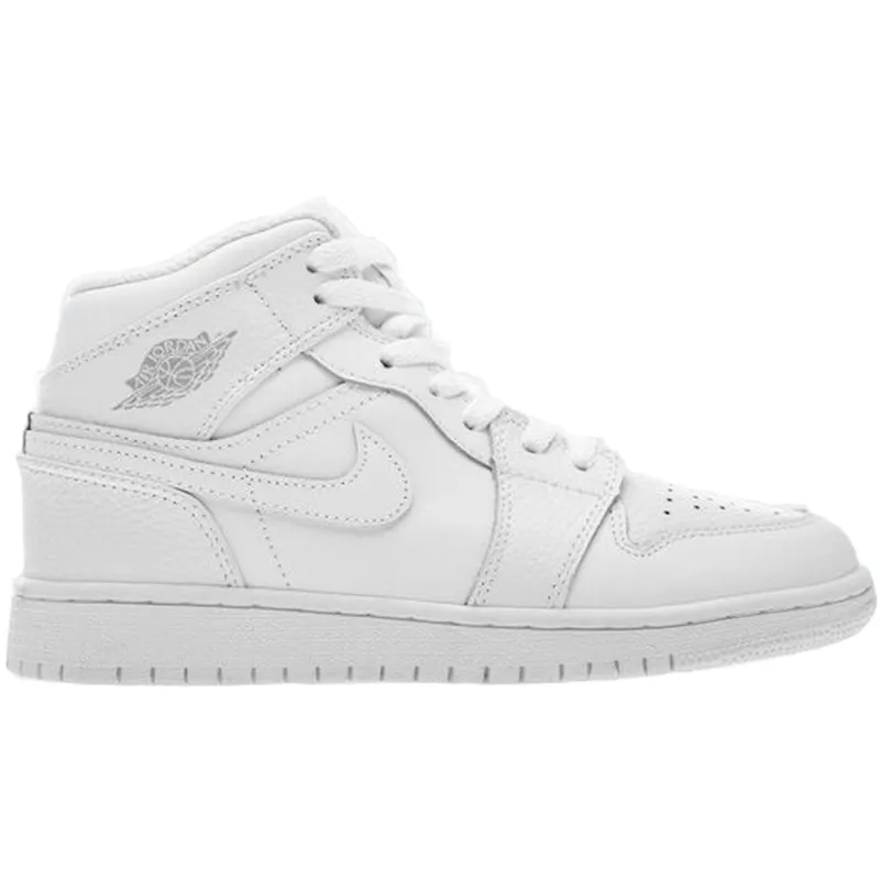 Jordan 1 Mid White Pure Platinum (2018) (GS) (554725-109)