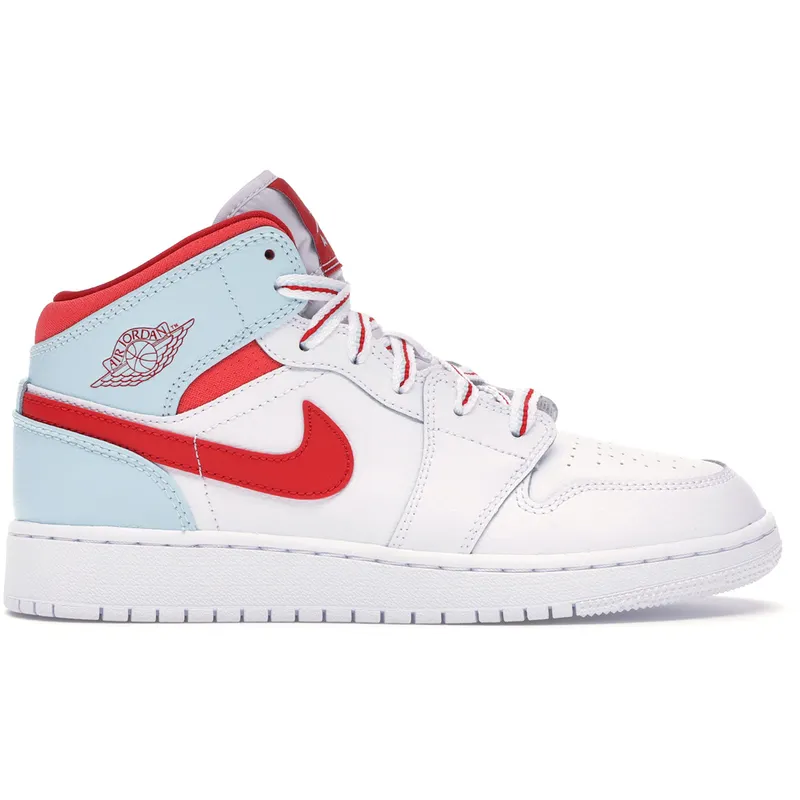 Jordan 1 Mid White Topaz Mist (GS) (555112-104)