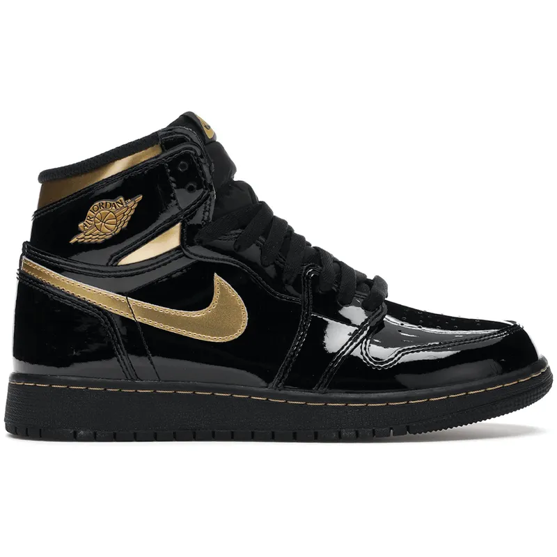 Jordan 1 Retro High Black Metallic Gold (2020) (GS) (575441-032)