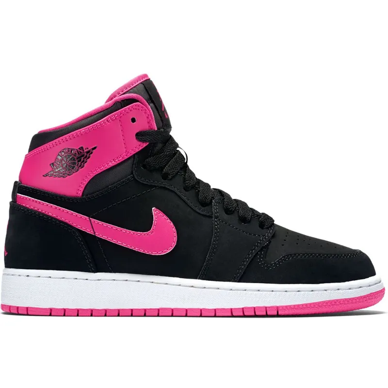 Jordan 1 Retro High Black Vivid Pink (GS) (332148-008)