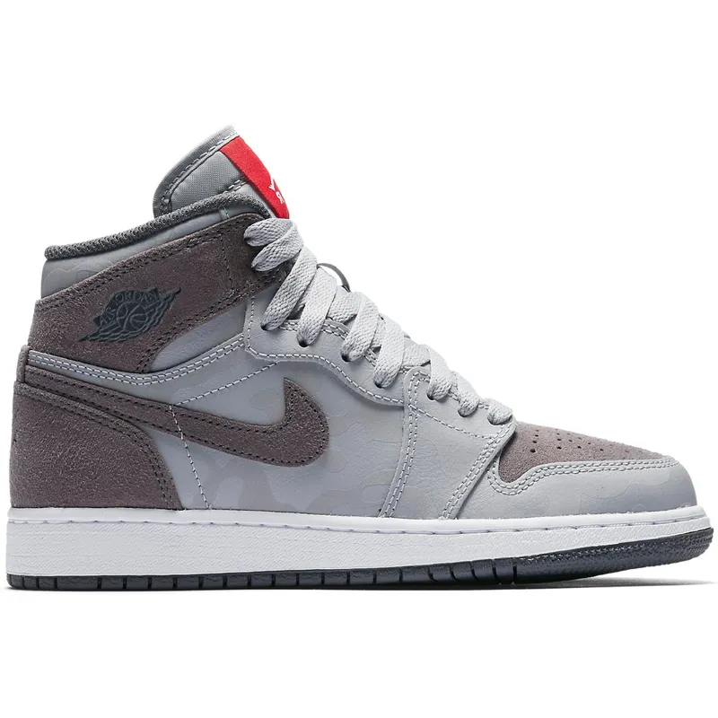 Jordan 1 Retro High Camo 3M Wolf Grey (GS) (822858-027)