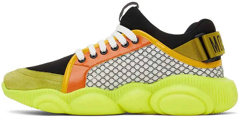 Moschino Black & Yellow Strap Teddy Sneakers (MB15133G1E GI2)