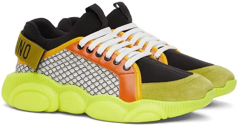 Moschino Black & Yellow Strap Teddy Sneakers (MB15133G1E GI2)