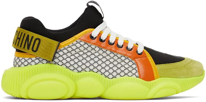 Moschino Black & Yellow Strap Teddy Sneakers (MB15133G1E GI2)