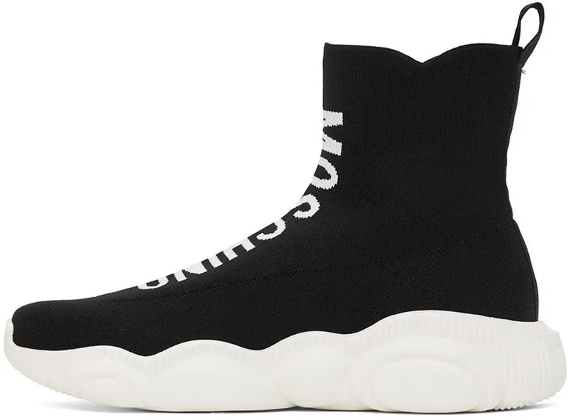 Moschino Black High Sock Sneakers (MB15093G1E GL0)