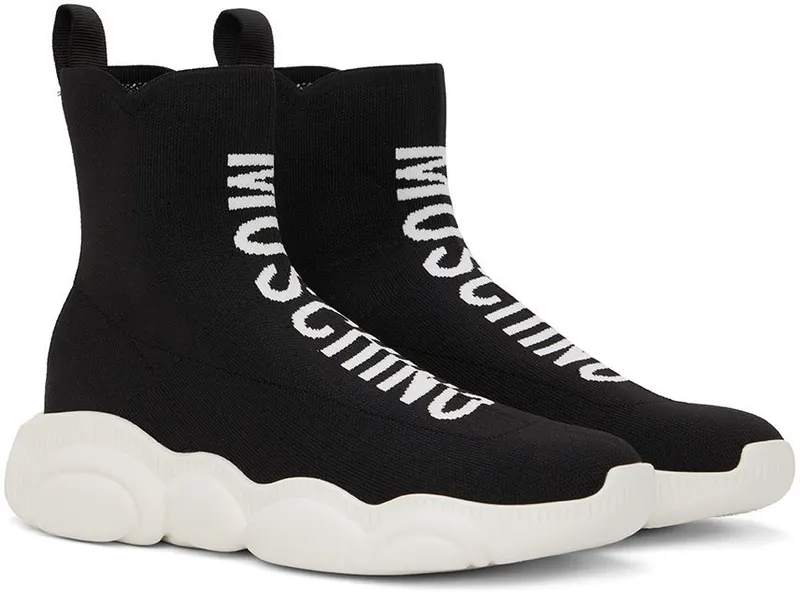 Moschino Black High Sock Sneakers (MB15093G1E GL0)