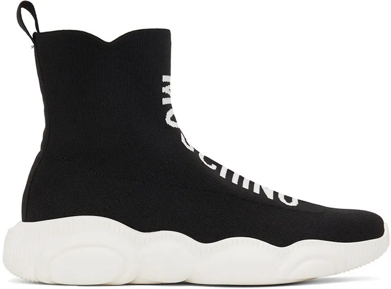 Moschino Black High Sock Sneakers (MB15093G1E GL0)