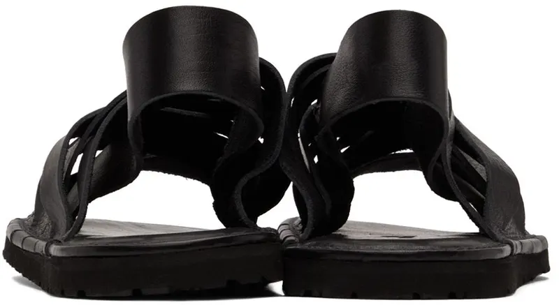 Junya Watanabe Black Leather Sandals (WI-K104-1)