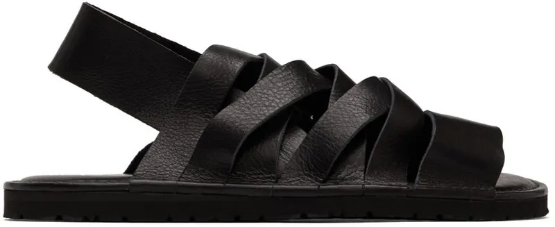 Junya Watanabe Black Leather Sandals (WI-K104-1)