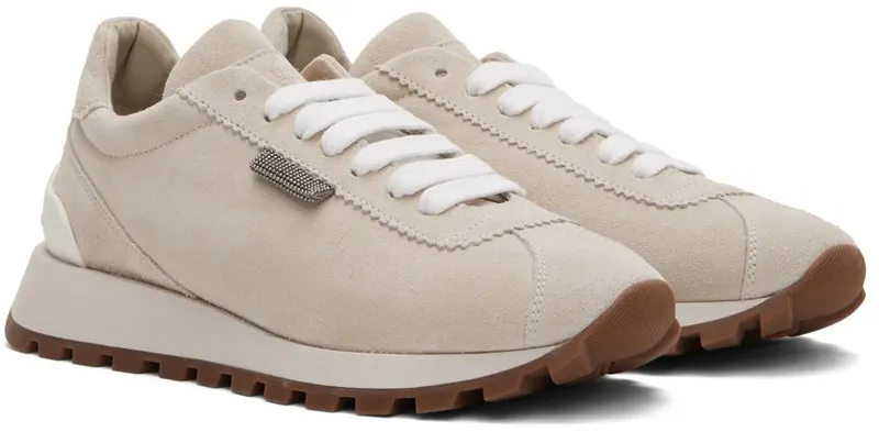 Brunello Cucinelli Grey Suede Sneakers (MZSFG2110P)