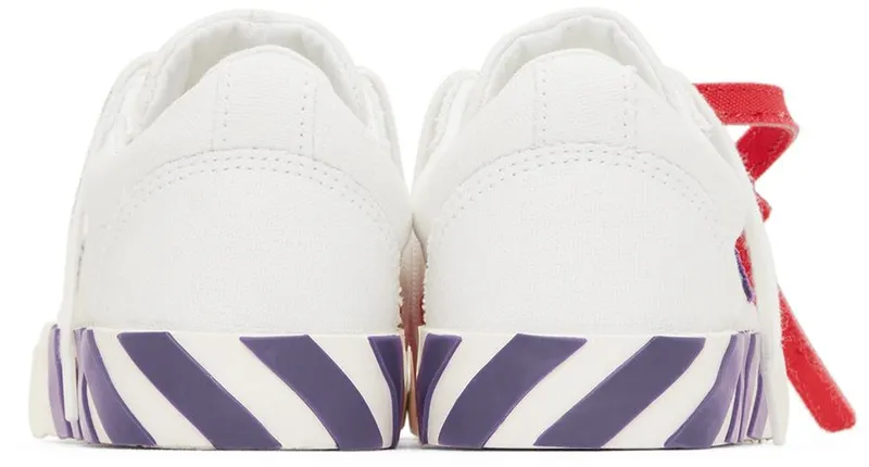 Off-White Kids White & Purple Vulcanized Sneakers (OGIA001S22FAB0010137)