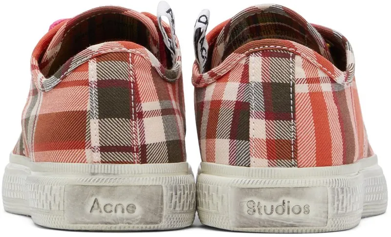 Acne Studios Red Ballow Check Sneakers (AD0467-)