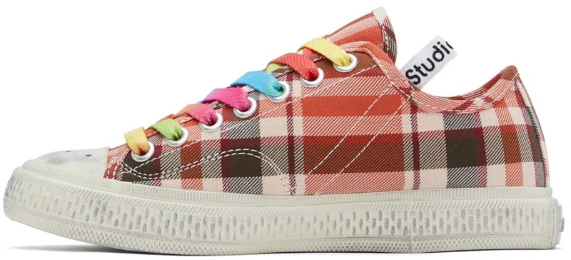 Acne Studios Red Ballow Check Sneakers (AD0467-)