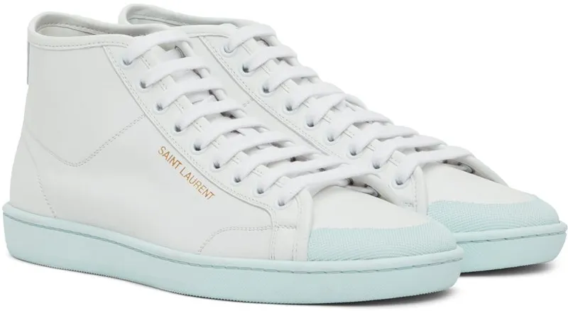 Saint Laurent White & Pink Court Classic SL/39 Sneakers (652773AAAIG)