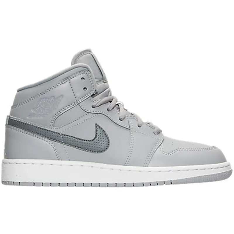 Jordan 1 Retro Mid Wolf Grey Cool Grey (GS) (554725-033)