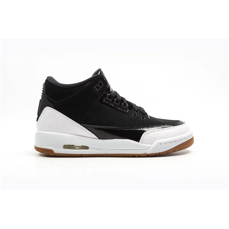 Jordan 3 Retro Black White Gum (GS) (441140-022)