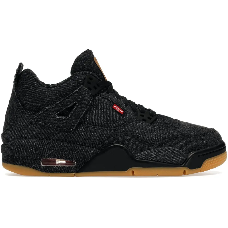Jordan 4 Retro Levi’s Black (GS) (Levi’s Tag) (AQ9103-001)