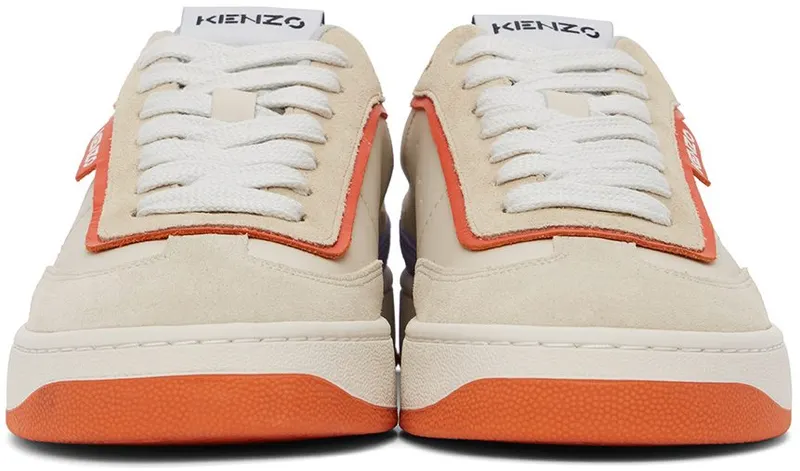 Kenzo Beige & Orange Kourt 80 Sneakers (FC55SN174L64)