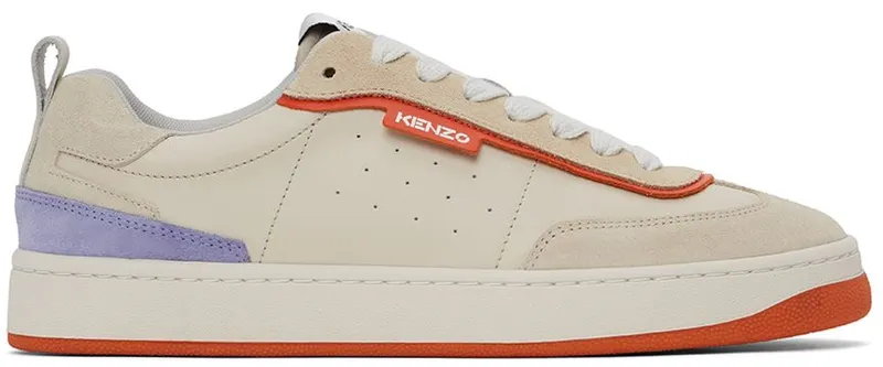Kenzo Beige & Orange Kourt 80 Sneakers (FC55SN174L64)