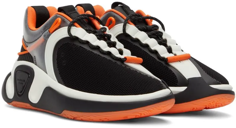 Balmain Black & Orange B-Runner Sneakers (XM1VI261TRBY)