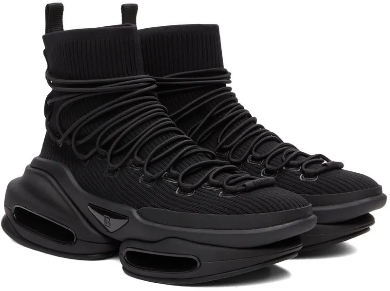 Balmain Black B-Bold Hiking Sneakers (XM1VH283TLDK)