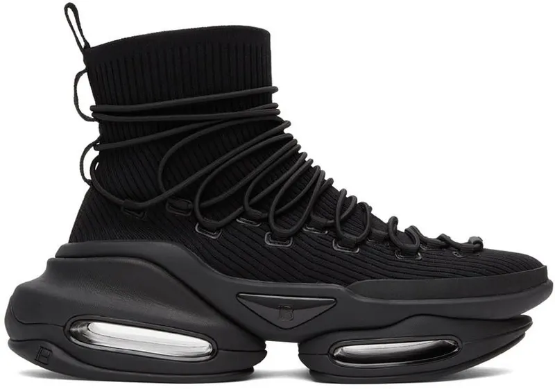 Balmain Black B-Bold Hiking Sneakers (XM1VH283TLDK)