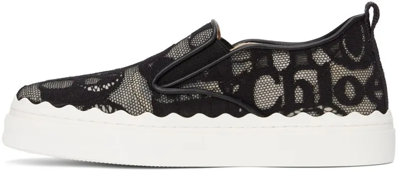 Chloé Black Lace Lauren Sneakers (CHC21U421D2)