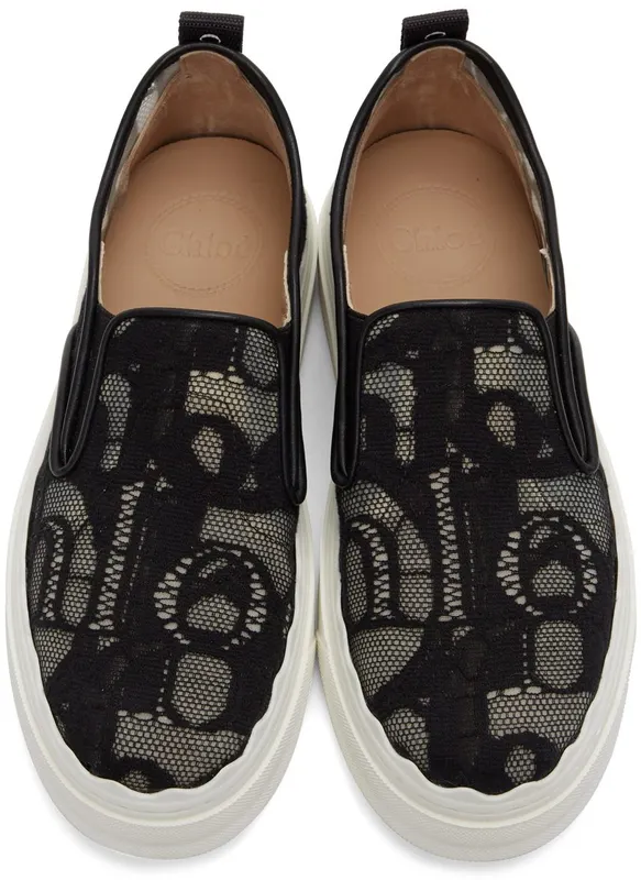 Chloé Black Lace Lauren Sneakers (CHC21U421D2)
