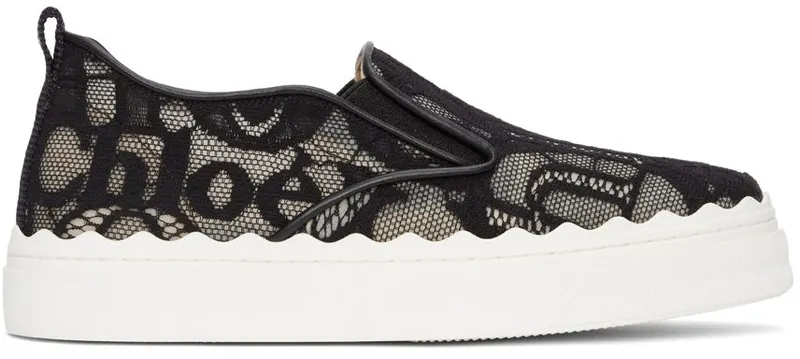 Chloé Black Lace Lauren Sneakers (CHC21U421D2)