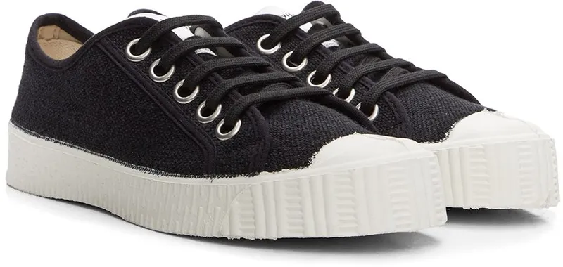 Spalwart Black Linen Special Low Sneakers (34031109999)