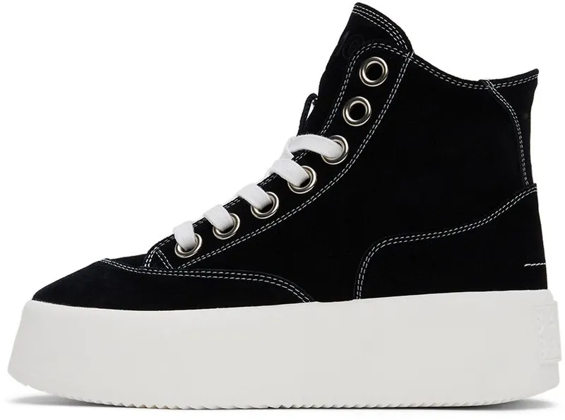 MM6 Maison Margiela Black Suede 6 Sneakers (S59WS0153 PR047)
