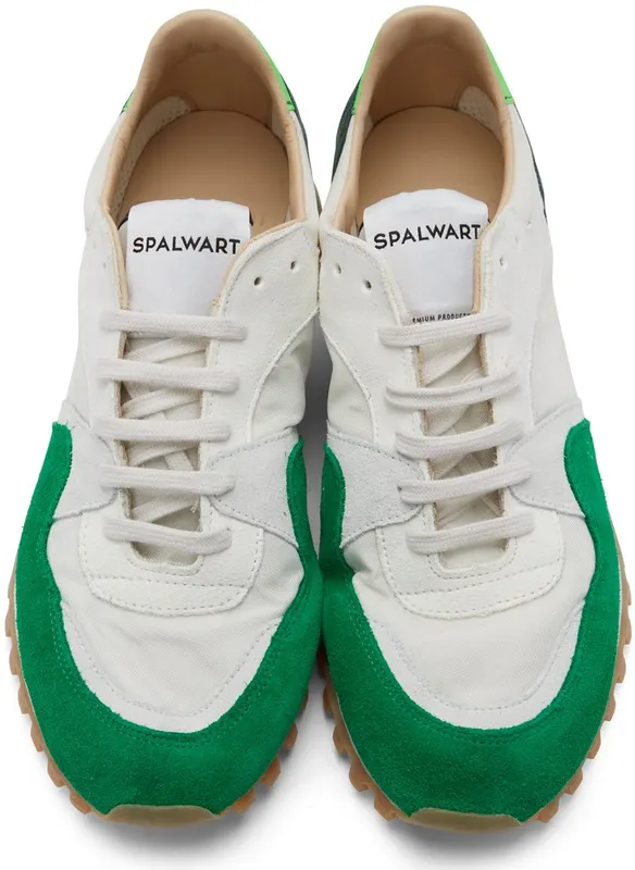 Spalwart Green & Off-White Marathon Trail Low Sneakers (97037767460)