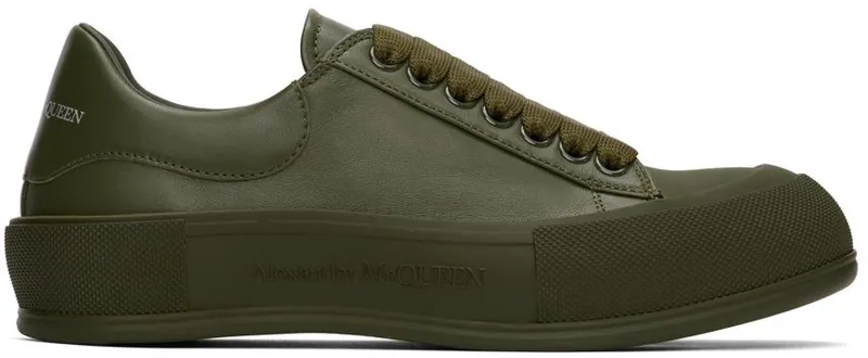 Alexander McQueen Khaki Deck Plimsoll Sneakers (667817WIAGC)