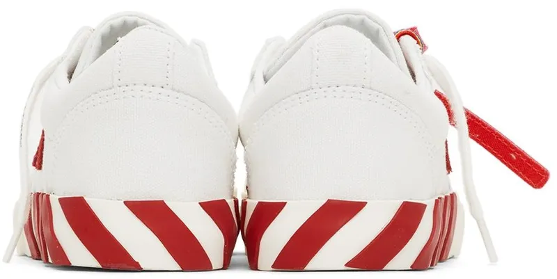 Off-White Kids White & Red Canvas Vulcanized Low Sneakers (OBIA003F21FAB0010125)