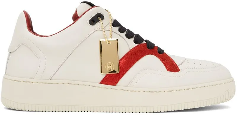 Human Recreational Services Off-White & Red Mongoose Low Sneakers (UE22GF0200X2C2)