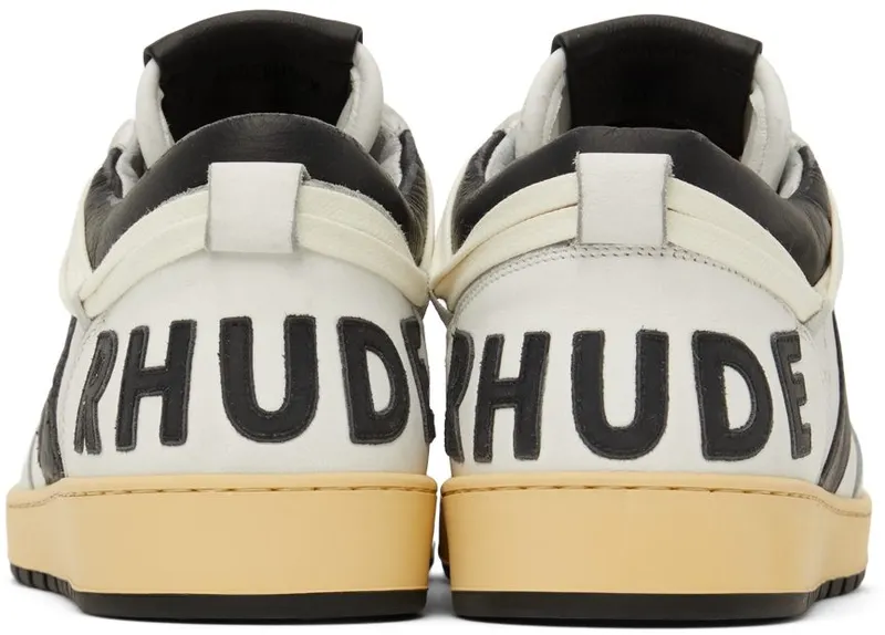 Rhude SSENSE Exclusive White & Black Rhecess Low Sneakers (RHSS22FO23178128)