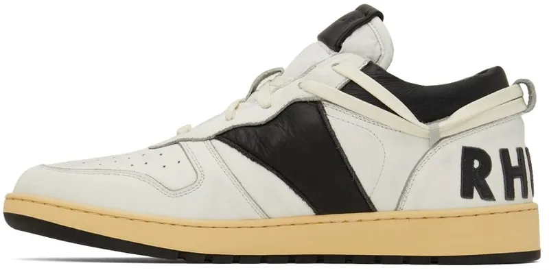 Rhude SSENSE Exclusive White & Black Rhecess Low Sneakers (RHSS22FO23178128)