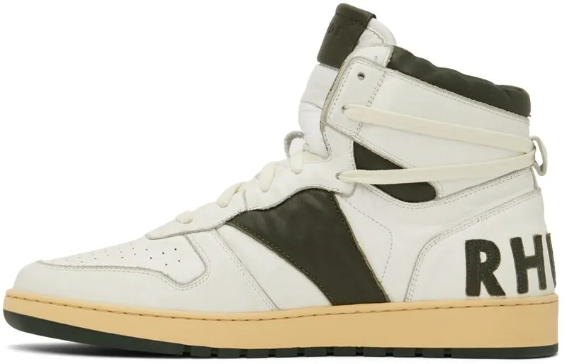 Rhude SSENSE Exclusive White & Green Rhecess Hi Sneakers (RHSS22FO05178499)